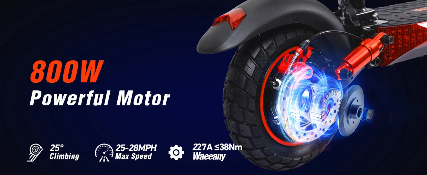 J01 Off-Road Electric Scooter – 800W Motor, 48V Battery, Foldable & Double Disc Brakes