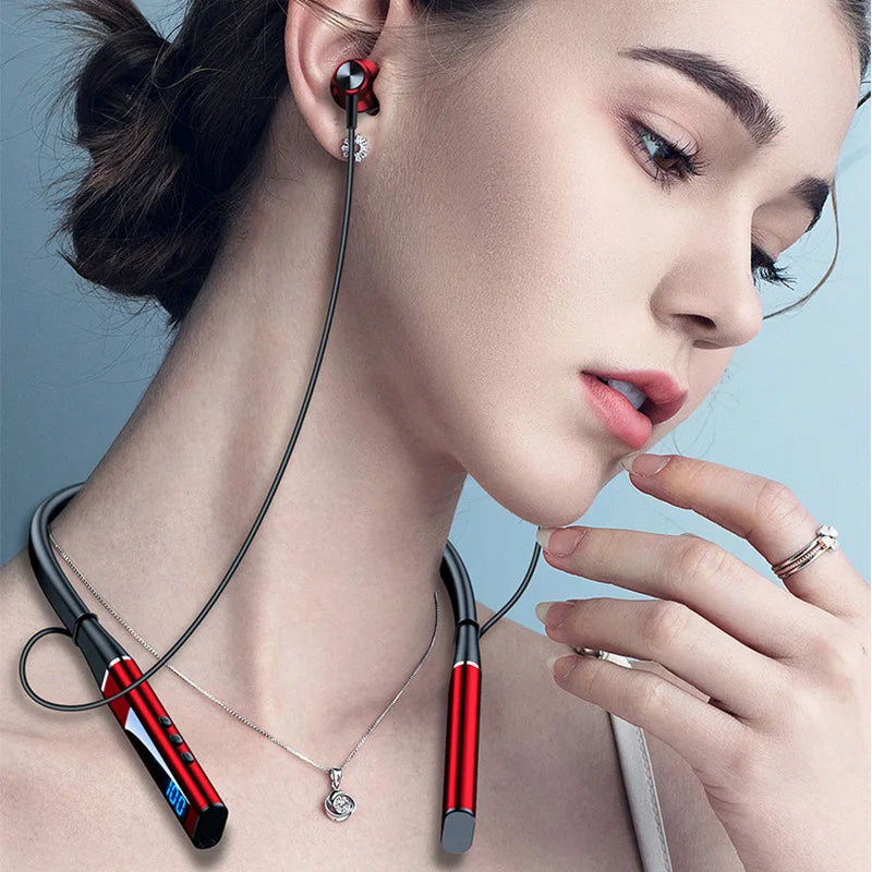 Neckband Earphone With Microphone Auriculate Sport Headset HD Bass Sd Card