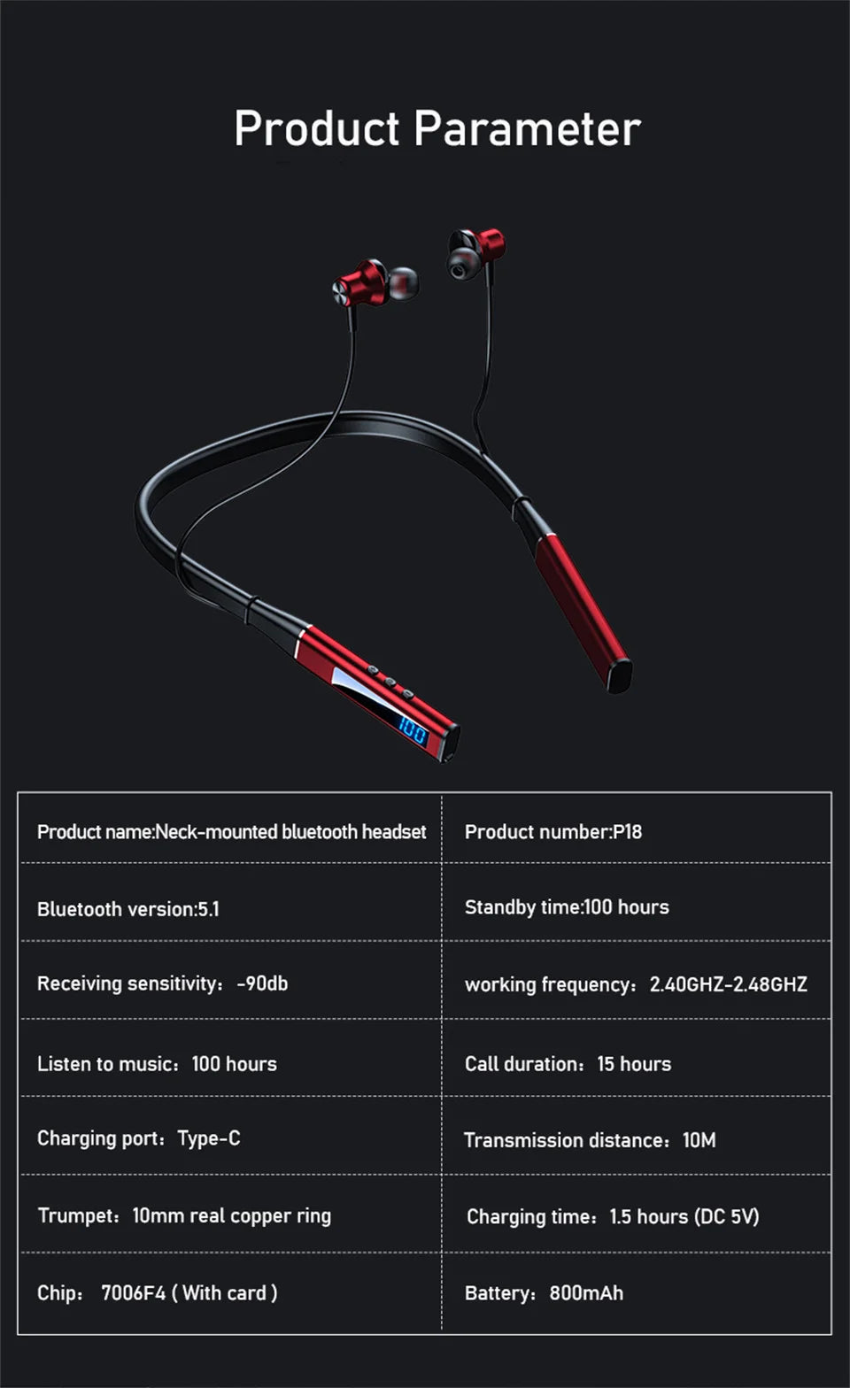Neckband Earphone With Microphone Auriculate Sport Headset HD Bass Sd Card