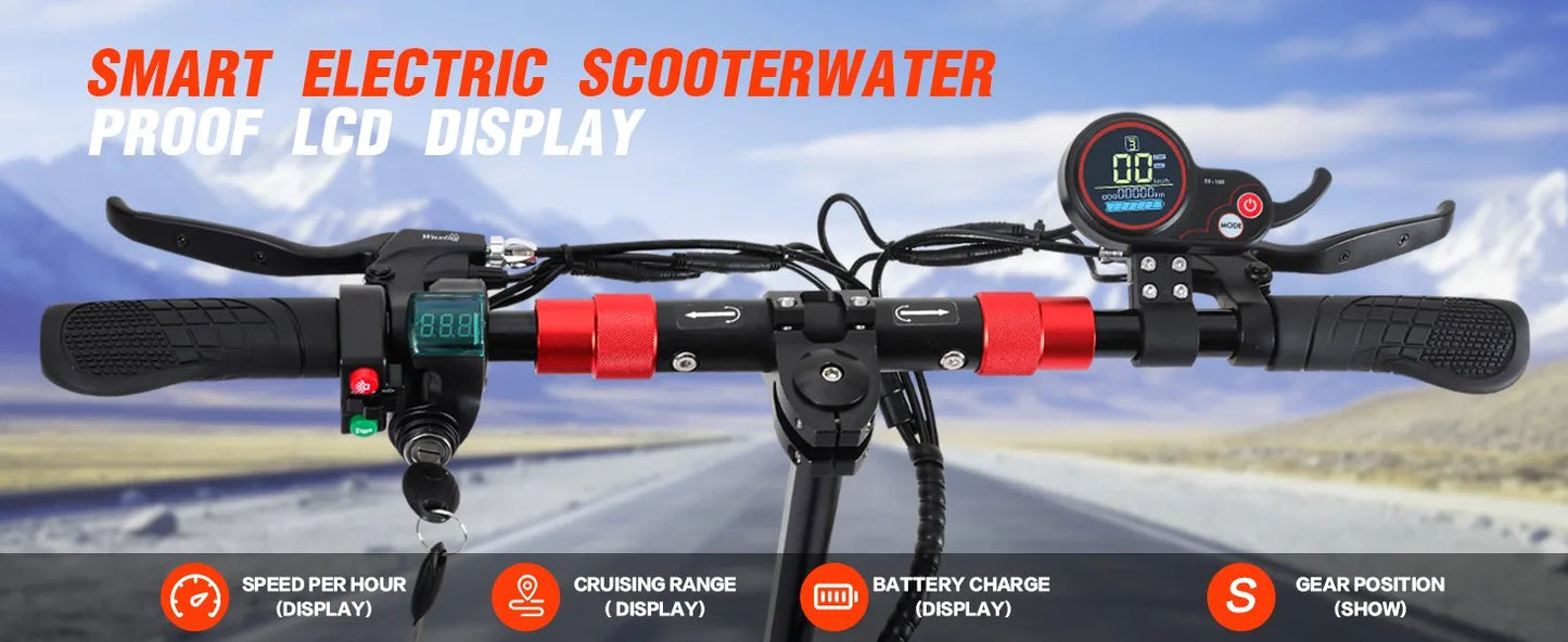 J01 Off-Road Electric Scooter – 800W Motor, 48V Battery, Foldable & Double Disc Brakes