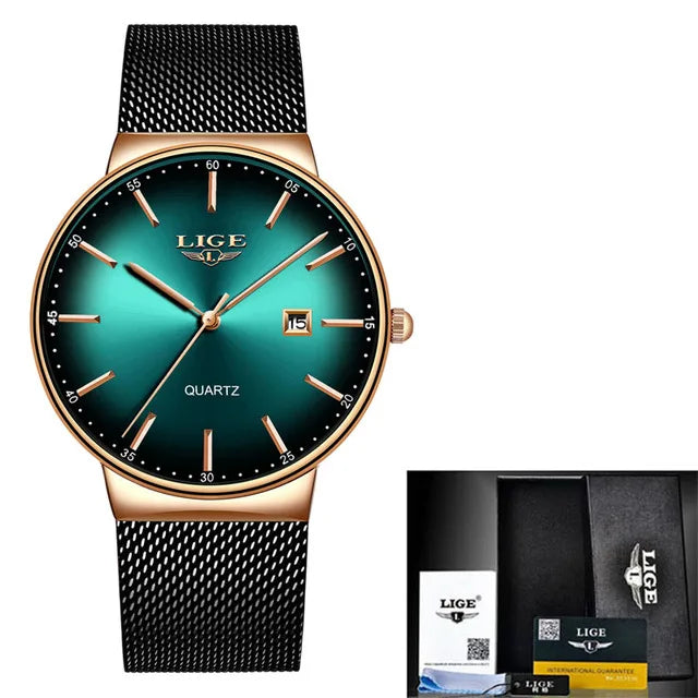 Men Watches LIGE Top Brand Luxury Waterproof Ultra Thin