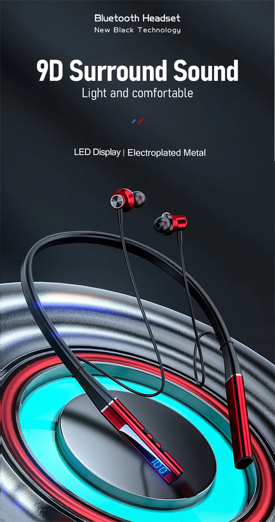 Neckband Earphone With Microphone Auriculate Sport Headset HD Bass Sd Card