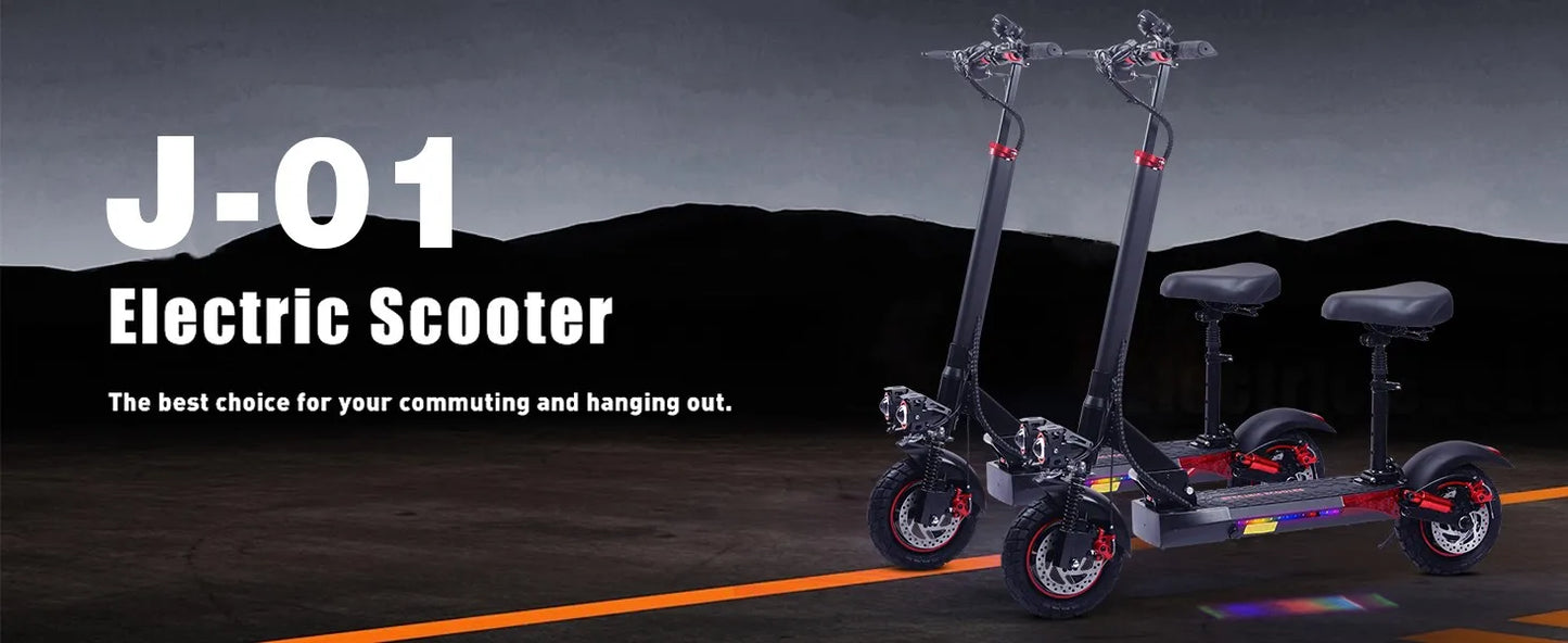 J01 Off-Road Electric Scooter – 800W Motor, 48V Battery, Foldable & Double Disc Brakes