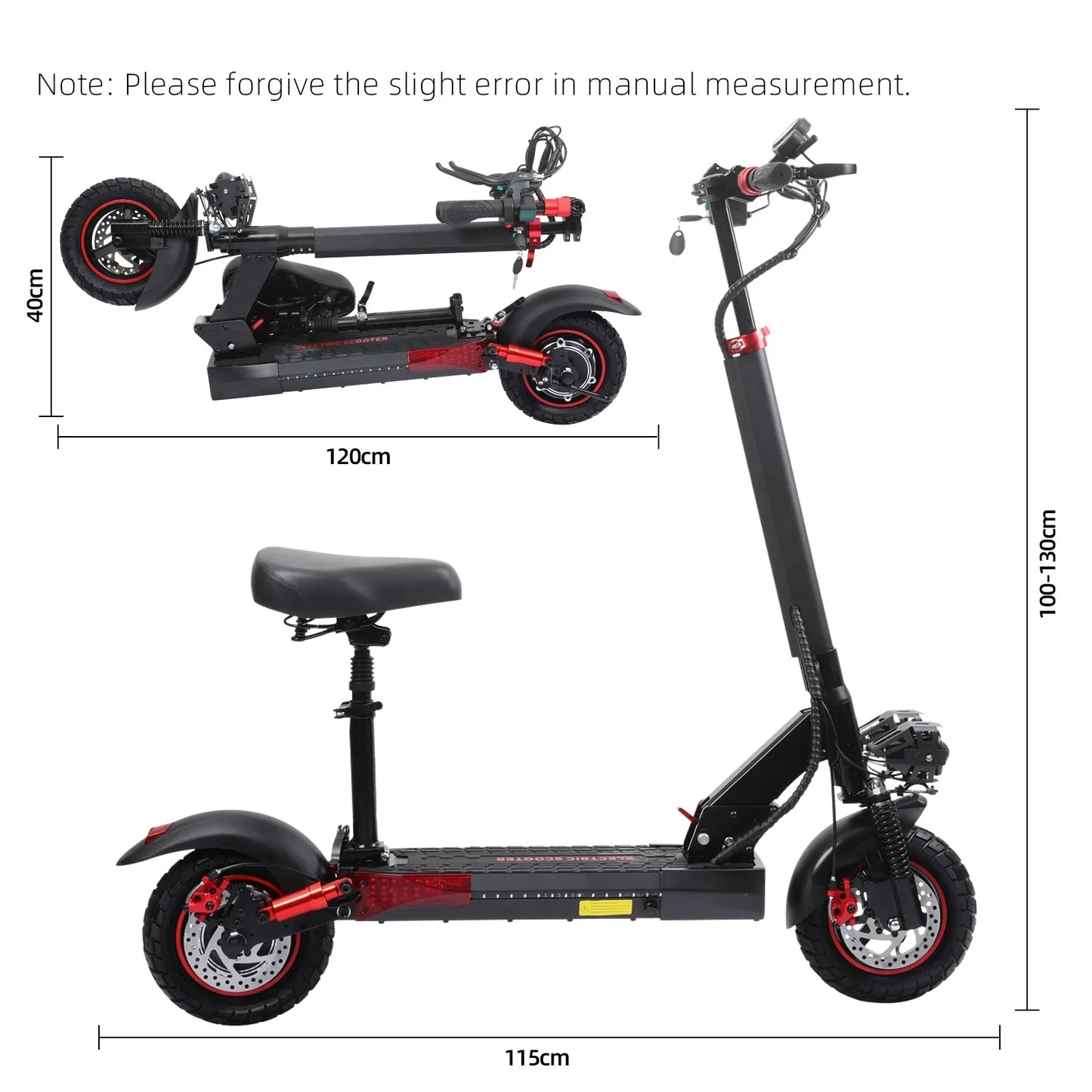 J01 Off-Road Electric Scooter – 800W Motor, 48V Battery, Foldable & Double Disc Brakes