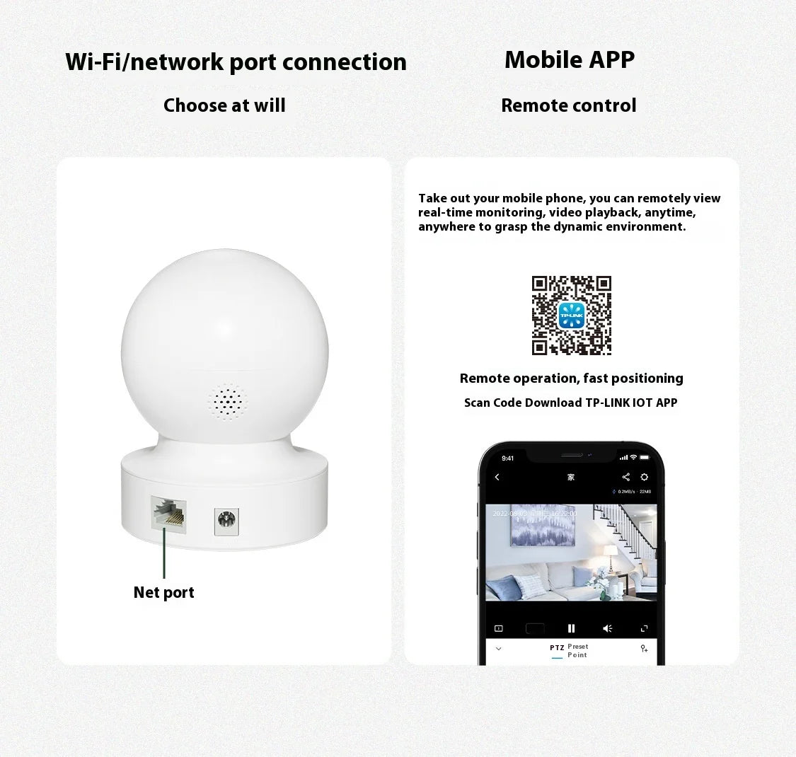 TP-Link 4MP Smart PTZ Camera – Full-Color Night Vision, Intercom & Wireless Control