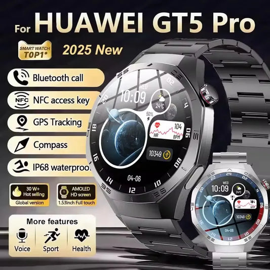 Huawei GT5 Pro Smartwatch – AMOLED, GPS, Heart-Rate, Waterproof