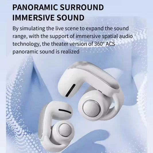 New V12 Earphones Bluetooth 5.3 Open HiFi Stereo Sport HD Mic Call Ear Clip BOSE Ultra