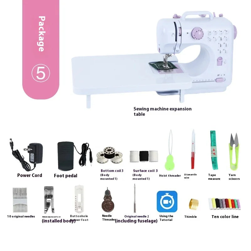 Portable mini Electric Sewing Machine 12 Built-in Stitches with Foot Pedal Light, Storage Drawer