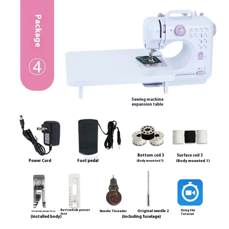 Portable mini Electric Sewing Machine 12 Built-in Stitches with Foot Pedal Light, Storage Drawer