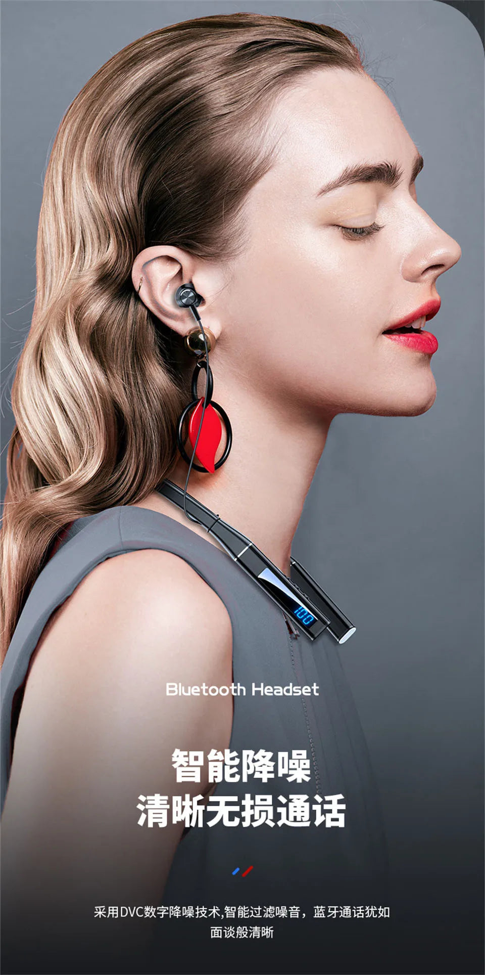 Neckband Earphone With Microphone Auriculate Sport Headset HD Bass Sd Card