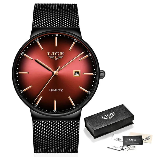 Men Watches LIGE Top Brand Luxury Waterproof Ultra Thin